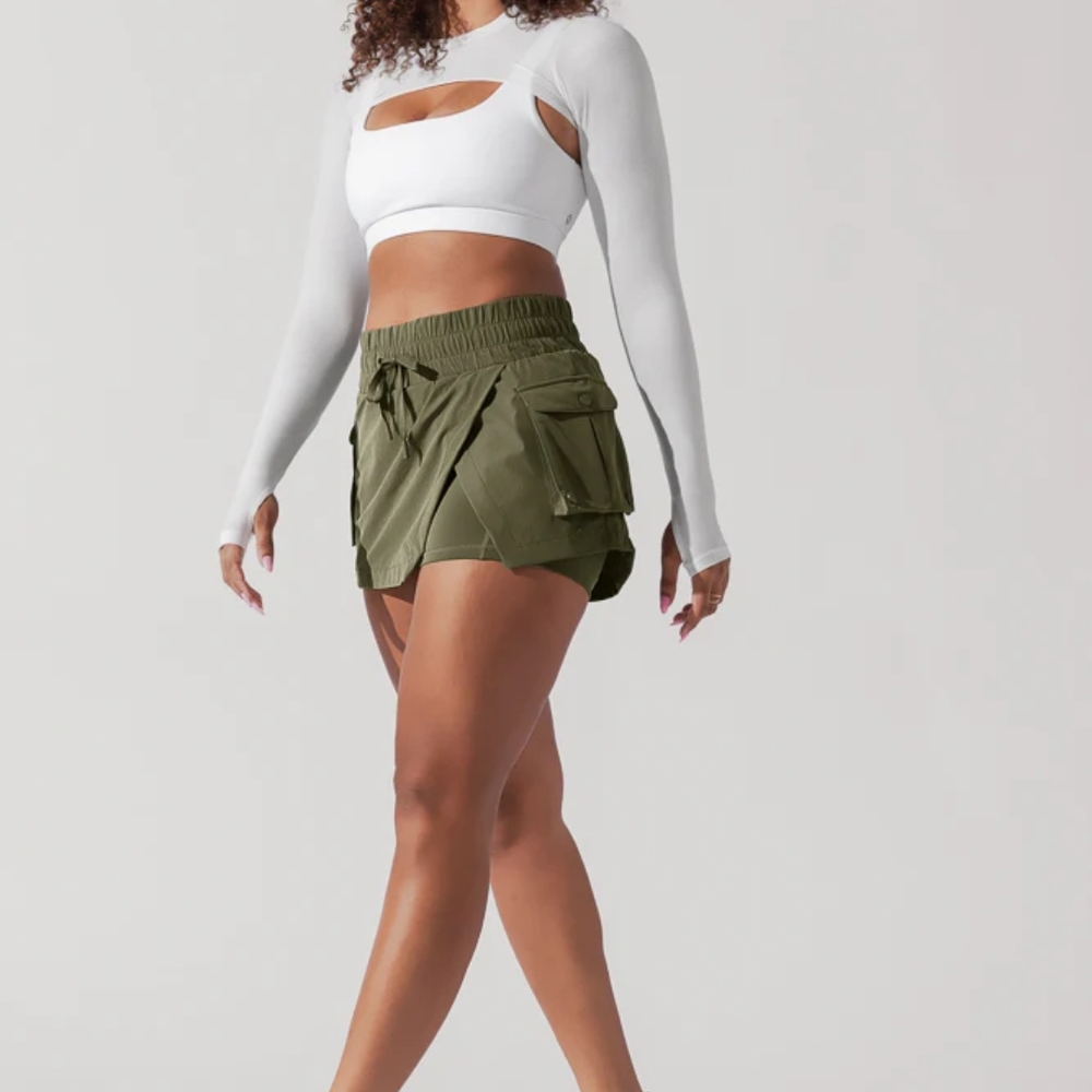 Pop FLEX Olive Green Women's Cargo Skort